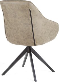 Eetkamerstoel - Collins - lederlook Soft groen