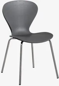 Stapelbare Eetkamerstoelen Set Van 2 Uit Grijs – Chroom & Polypropyleen Donkergrijs - Sklum