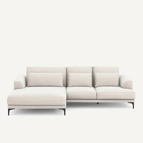 XL hoekbank links in chenille fluweel, MARSILE