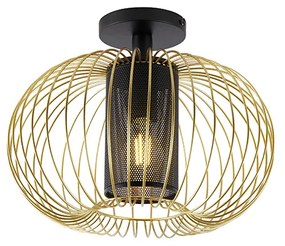 Design plafondlamp goud met zwart - Marnie Design E27 rond Binnenverlichting Lamp