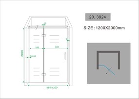 Mueller Swipe 2-delige douchedeur 120x200cm Anti-kalk