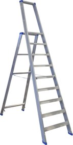 Escalo sparta aluminium - Industriële aluminium trapladder met beugel - 9 treden