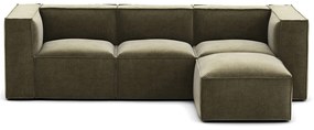 Modulaire zetel, 3-zit en poef, vintage fluweel Seven