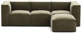 Modulaire zetel, 3-zit en poef, vintage fluweel Seven