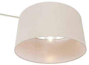 Vloerlamp goud met kap lichtbruin 50 cm verstelbaar - Editor Design, Modern E27 Binnenverlichting Lamp