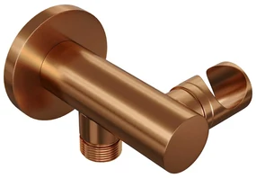 Brauer Copper Carving complete inbouw regendouche set 03 met 20cm douchekop, gebogen muurarm en staafhanddouche geborsteld koper PVD