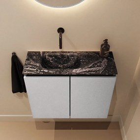 Mondiaz Ture DLux toiletmeubel 60cm plata met wastafel lava links zonder kraangat