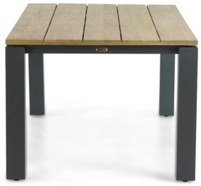 Dining Tuintafel rechthoekig 180 x 100 cm Aluminium/teak Old teak greywash Riviera