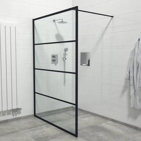 Marenza Bellini Inloopdouche - 140x200cm - helder glas - frame lines buitenzijde - antikalk - mat zwart Lines -140