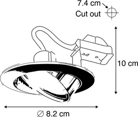 Smart inbouwspot zwart kantelbaar incl. Wifi GU10 - Edu