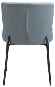 Dan-Form Glam Luxe Eetkamerstoel Boucle Blauw En Antique Pewter
