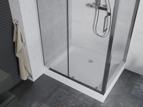 Mexen Apia schuifbare douchecabine 100 x 80 cm, transparant, chroom + Rio douchebak - 840-100-080-01-00-4510