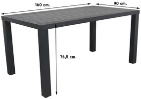 Lima antraciet/Lena 160 cm. tuinset - 5-delig