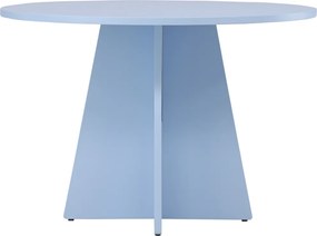 Ronde Eettafel Met Kruisvoet Blauw - 110 X 110cm.