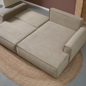 Beige Slaapbank Chaise Longue Rechts