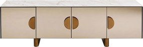 Kare Design Lunar Design Tv-meubel Spiegel En Marmer - 180x45x55cm.