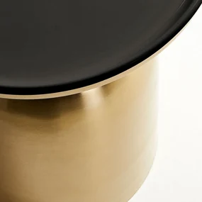 Kave Home Physic Bijzettafel Goud Met Emaille - 36.5 X 37cm.