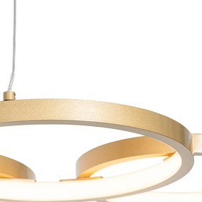 Hanglamp goud incl. LED 3-staps dimbaar 3-lichts - Rondas
