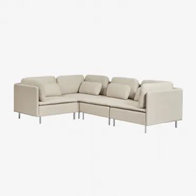 Modulaire Hoekbank Met 4 Delen Oriol Stof Crème Beige - Sklum