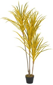 vidaXL Kunstplant met pot dracaena 125 cm geel