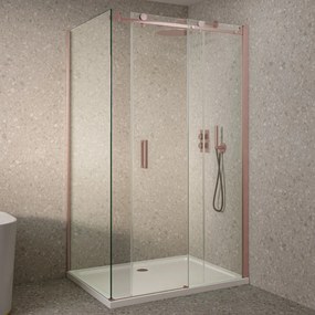 Saniclear Supreme douchecabine 90x90cm anti-kalk geborsteld koper