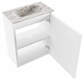 Mondiaz Ture DLux toiletmeubel 40cm talc met wastafel glace midden zonder kraangat