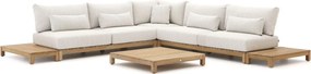 Hoek loungeset SUNS | 5 personen | Loungeset Natural Teak | Hoekbank Teakhout | 371x371cm | Kees Smit Tuinmeubelen