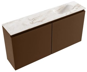 Mondiaz Ture DLux toiletmeubel 100cm rust met wastafel frappe rechts met kraangat