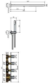 Hotbath Get Together IBS7CR inbouwdouche met watervaldouche, 3 standen handdouche en glijstang chroom