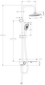 Schutte Aquastar douchesysteem met planchet chroom/antraciet