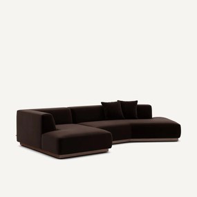 Linker open hoekbank fluweel, Jacopo