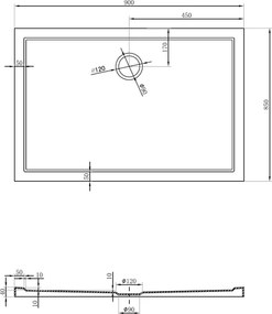 Mexen Flow rechthoekige douchebak slim 90 x 85 cm, wit glans - 46R108590