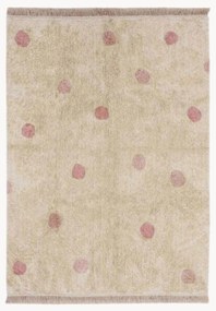 Handgeweven kindervloerkleed Hippy Dots, wasbaar