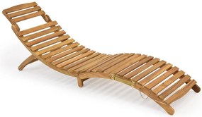 Moderne ligstoel van acaciahout Liberia Garden Point