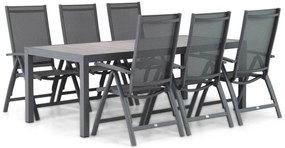 Tuinset 6 personen 220 cm Aluminium/Textileen /Aluminium/textileen Grijs Presto Vasto/Residence