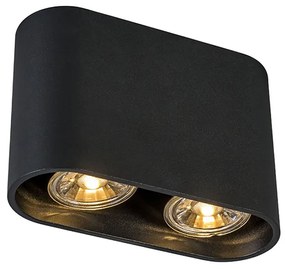 Moderne opbouwSpot / Opbouwspot / Plafondspot zwart 2-lichts GU10 50mm - Ronda Design, Modern GU10 ovaal Binnenverlichting Lamp