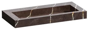 Saniclass Artificial Marble Meubelwastafel - 100x46x10 - Zonder overloop - 1 wasbak - zonder kraangat - composiet - Copper Brown WT-AM1000CB