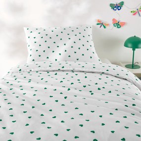 Beddengoed voor kinderen, van 50% gerecycled katoen, met rechthoekig kussensloop, Scacco groen