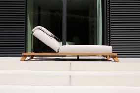Flow Lumosa daybed Graumel chalk met teakhouten frame SALE
