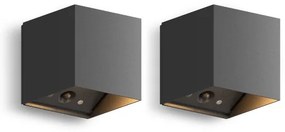 2x Falerna Oplaadbare Up & Down Wandlamp Zwart