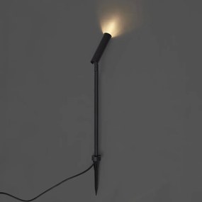 Moderne prikspot 12V zwart 10cm incl. LED IP65 - Voltaire Lino