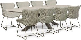 Tuinset 8 personen 300 cm Rope Taupe Santika Furniture Santika