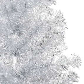 vidaXL Kunstkerstboom met LED's en kerstballen 240 cm PET zilverkleur