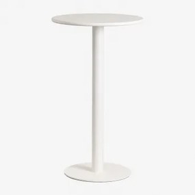 Ronde Hoge Tuintafel Ø60 Cm Van Ijzer Mizzi Glaciale Wit - Sklum