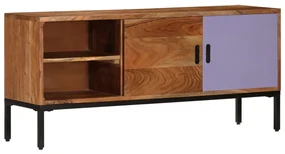 vidaXL Tv-meubel 110x30x50 cm massief acaciahout honingbruin en grijs
