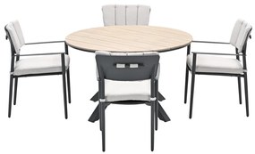 Garden Impressions Dane tuinset 5-delig - Tulli tuintafel Ø122 cm