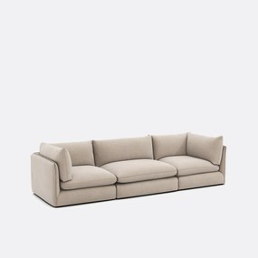 Modulaire 3-zitsbank in gestructureerde stof, Malo