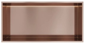 Hotbath &More inbouwnis met verlichting 30x60x10cm geborsteld koper PVD