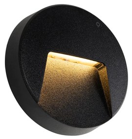 Set van 6 buiten wandlampen zwart rond incl. LED IP65 - Gem