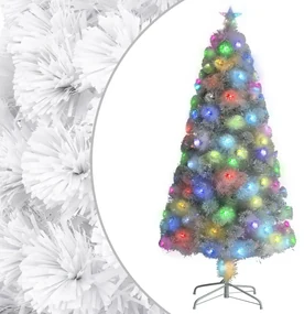 vidaXL Kunstkerstboom met LED 120 cm glasvezel wit